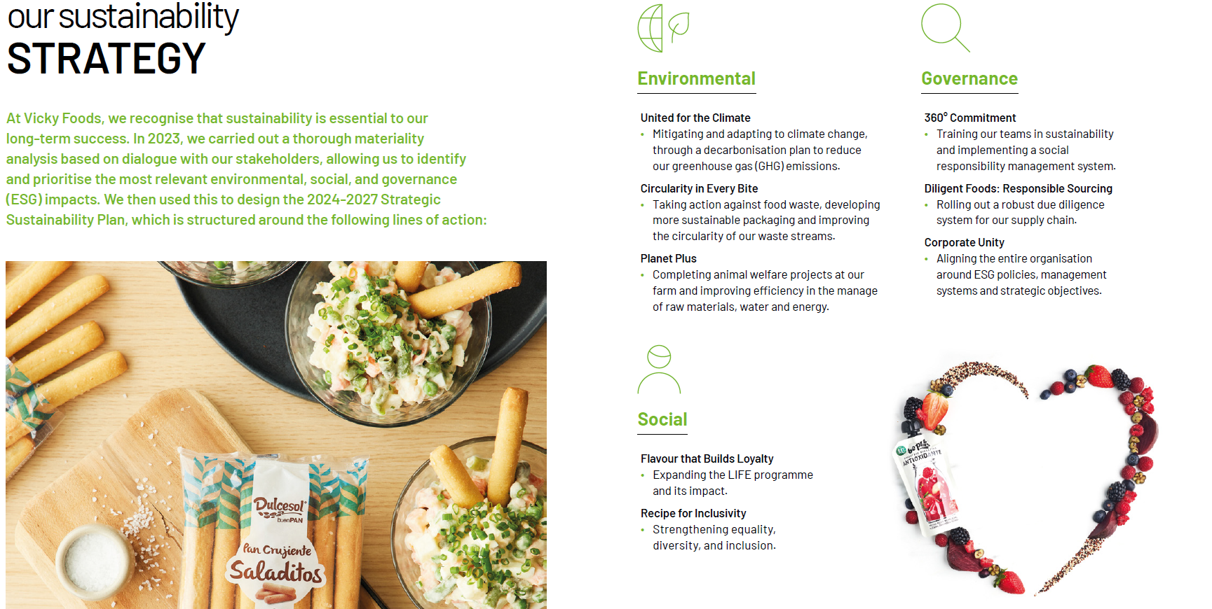 Commitment to the environment, Vicky Foods - grupo de alimentación: Dulcesol, HnosJuan y Be Plus